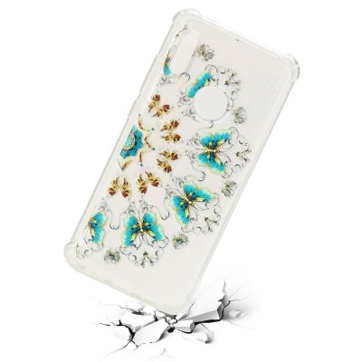 Anti Drop TPU Soft Case for Xiaomi Redmi Note 5 Pro Blue Butterfly Pattern