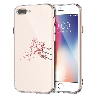 TPU Literary Floral Branches Pattern Phone Cover Case for iPhone 7 Plus