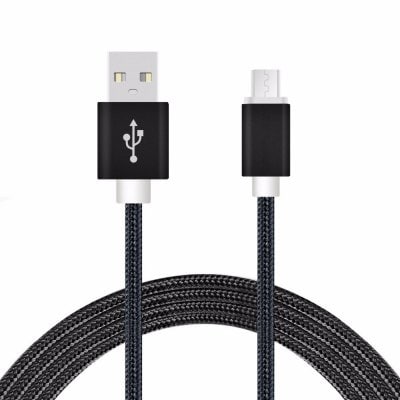 2M Nylon Micro USB Charger Cable for Android Mobile Phone