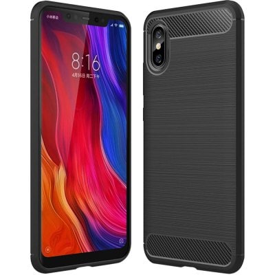 ASLING Carbon Fiber TPU Anti-drop Case for Xiaomi Mi 8