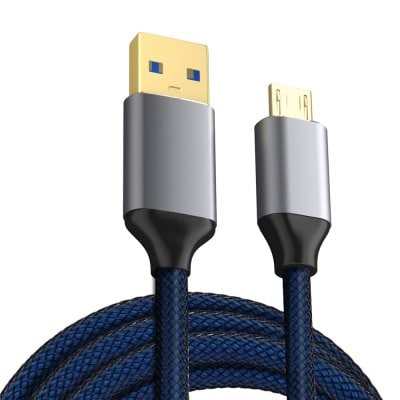 USB 2.0 Micro USB Cable Android Charger 24K Gold Plated Braided 2.4A Fast Sync and Charging Cord