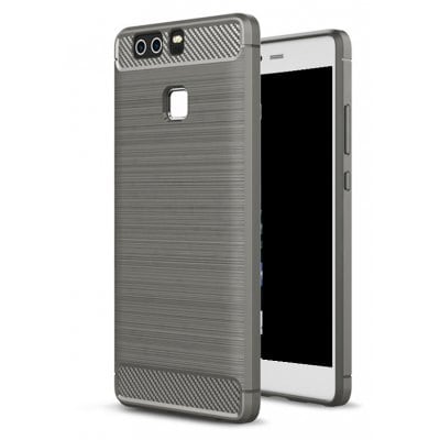 Wkae Solid Color Carbon Fiber Texture TPU Soft Protective Case for HUAWEI P9