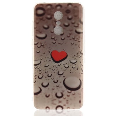 Cover Case for Redmi 5 Plus Heart Drop Soft Clear IMD TPU Phone Casing Mobile Smartphone