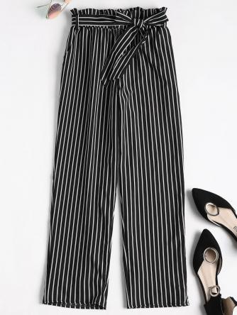 Ninth Striped Paper Bag Pants