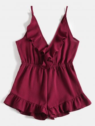 Cami Ruffles Wide Leg Romper