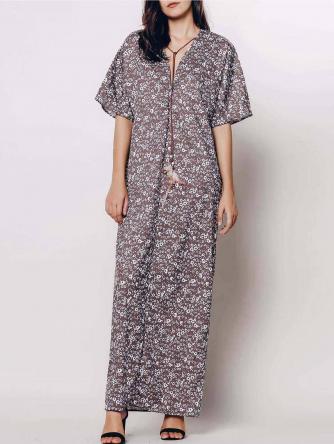 Tiny Floral Relaxed Fit Maxi Dress