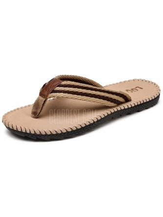 Men Striped Flip-flop Slippers