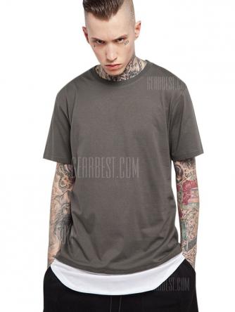 Splicing Arc Hem Long T Shirts