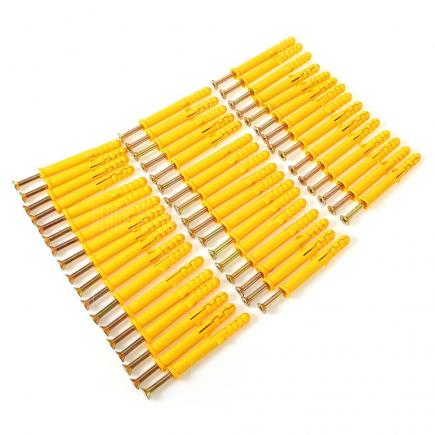 50PCS 10 x 80mm Plastic Wall Screw Anchor Plug