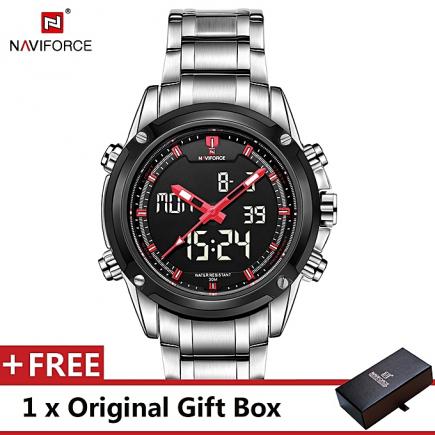 Top Luxury Brand Watch Fashion Men Quartz Watch Digital Dual Display Watch For Male