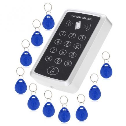 125KHz única porta Proximidade RFID cartão de controle de acesso do sistema de teclado incluem 10pcs ID Keyfobs