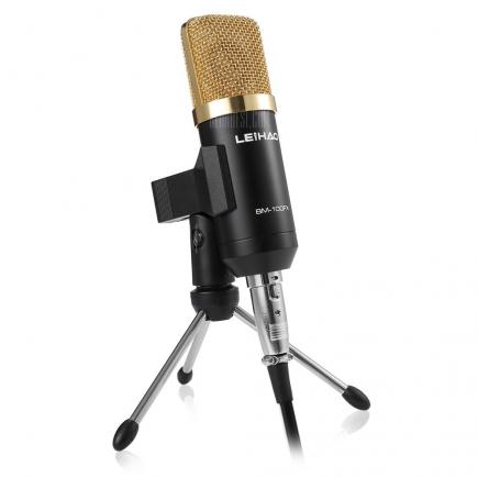 BM - 100FX USB Condenser Sound Recording Microphone with Stand Holder