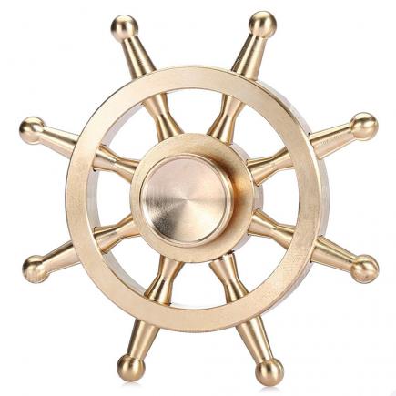 Pure Copper Ship Wheel Fidget Spinner EDC ADHD Focus Toy