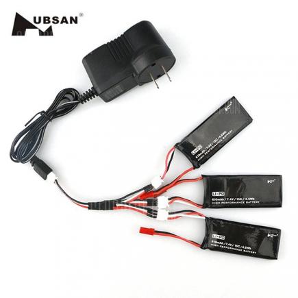 3 x 7.4V 610mAh 15C Battery + US Plug Charger / Cable Set