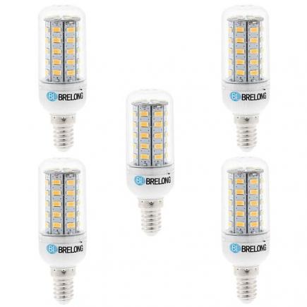 5 x BRELONG E14 7W SMD 5730 700Lm LED Corn Lamp