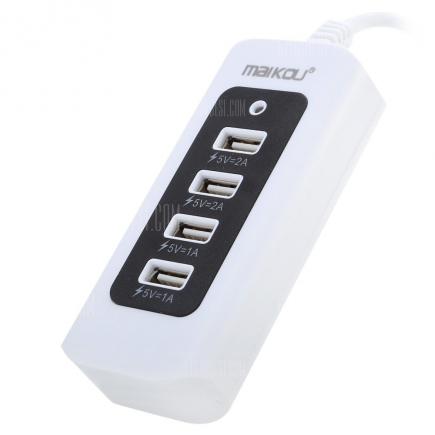 Maikou U100 EU Plug USB 2.0 Charger with 4 Ports