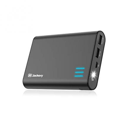 Jackery Portable External Charger Giant+ 12000mAh Dual USB Output Battery Pack Travel Backup Power Bank with Emergency LED Flashlight for iPhone, Samsung and Other Smart Devices - Black