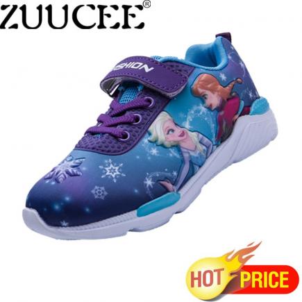 ZUUCEE Girls Modis Lukisan warna Sepatu Anak-anak Sepatu Olahraga Kartun Sepatu Putri (Moonlight)-Intl