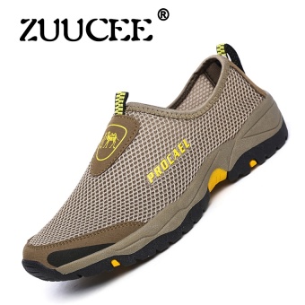 ZUUCEE Outdoor Sun Sepatu Wear Anti-skid Olahraga Sepatu Sepatu Sepatu Pria Bernapas Berjalan Sepatu (khaki) -Intl