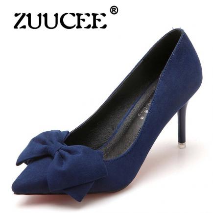 ZUUCEE Wanita Sepatu High Heels Gaun Sepatu Pesta Wanita Lace-up Pompa Wanita Mary Janes Sepatu (biru Tua) -Intl