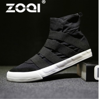 ZOQI Terbaru Gaya Klasik Top Quality Male Sepatu Kasual Musim Semi Musim Gugur Pria Papan Datar Pria Sepatu Pria Fashion (hitam) -Intl