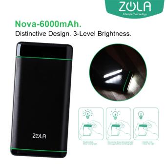 Zola Nova 6000 mAh Fast Charging 2.1A Powerbank - Hitam