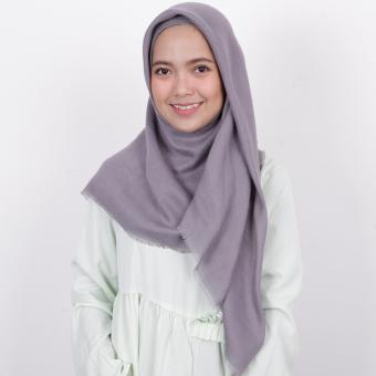 Kerudung Segiempat Rawis Zoya - Kerudung Unvinised Swarovsky Silver Grey