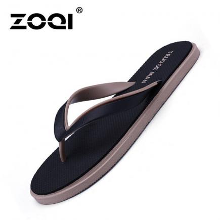 ZOQI Pria Fashion Beach Sandal Flip Flops (Hitam)-Int'l-Intl