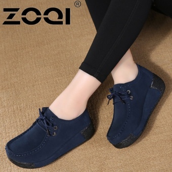ZOQI Sepatu Casual Wanita Terang Ringan Fashion Sepatu (biru Tua)-Intl