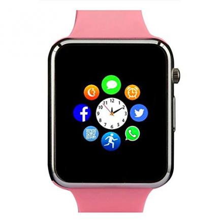 Smart Watch Bluetooth Smartwatch with Pedometer Camera Music Player Call Message Notification Compatible for Android and iPhone (Partial Functions) for Men Women Kids (Pink)