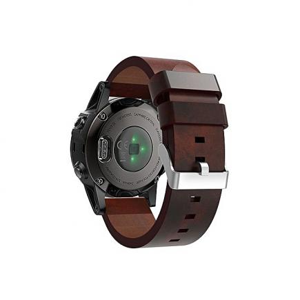 Luxury Cuir Strap Replacement Montres Band With Tools For Garmin Fenix 5S-Brown