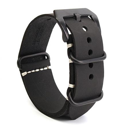 Replacement Horse Leather Watchband For Garmin Fenix 3 Sport Watch Strap Crazy Black