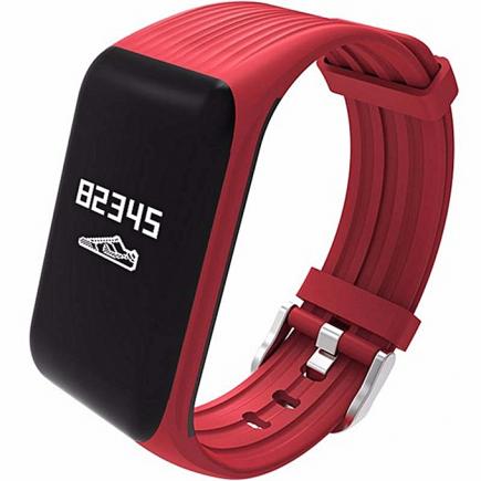 K1 Bracelet Connecté Étanche Bluetooth Fitness Tracker d'Activité Moniteur de Fréquence Cardiaque Sommeil IP68 Imperméable 0.66 Pouces Sport Montre Connectée pour iPhone Android