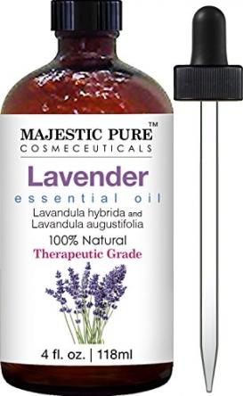 Majestic Pure Lavender Oil, Natural, Therapeutic Grade, Premium Quality Blend of Lavender Essential Oil, 4 fl. Oz