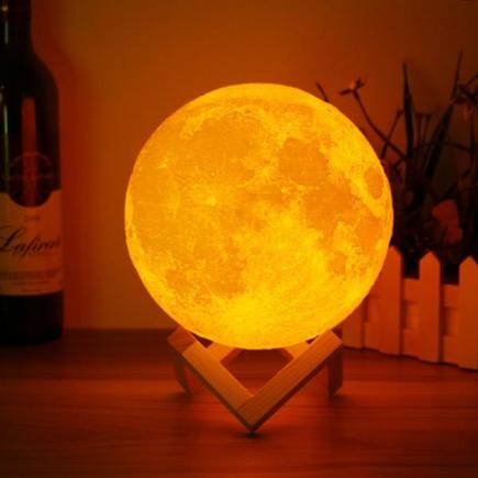 15cm Magical Two Tone Moon Table Lamp USB Rechargeable Luna LED Night Light Touch Sensor Gift