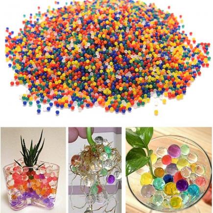 10000PCS/Bag Pearl Shaped Crystal Soil Magic Growing Jelly Balls Hydrogel Gel Polymer Water Beads for Plant Flower Home Decor Kids Toy Gun Bullets Vase Fillers