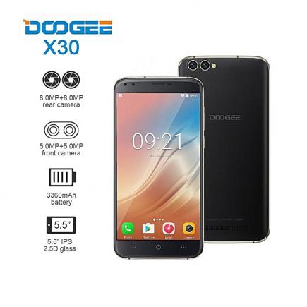 DOOGEE X30 5.5 Inch Dual Front&Rear Cameras 2GB RAM 16GB ROM MT6580A Quad-Core 1.3GHz 3G Smartphone Black