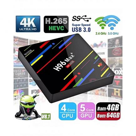 H96 MAX PLUS 4G Ram  64G Rom Android 8.1  TV Box  Avec 12 mois IPTV H265