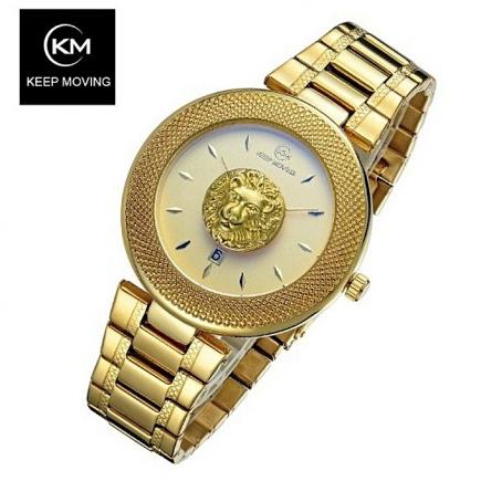 Victorious Lion Wrist Watch-full Gold