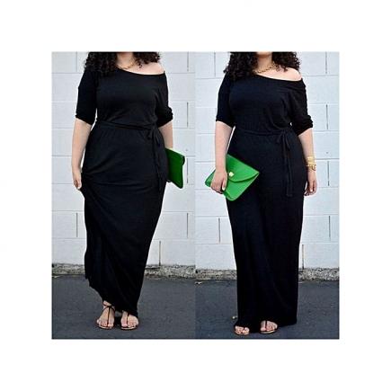 New Style Women Plus Size Bareback Maxi Dress Bodycon Sexy Lady Dresses Black