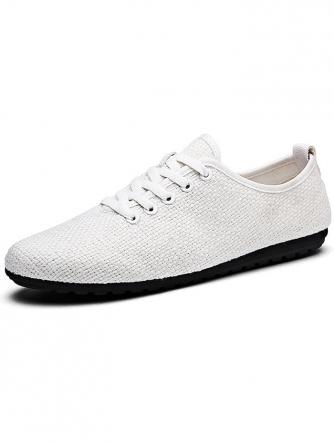 Breathable Linen Lace-up Men Casual Shoes