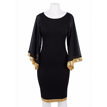 21Attire Stylish Bodycon Dress - Gold Sequins