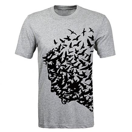 Soar High Black Print TShirt - Grey