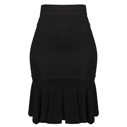 Rylee Peplum Hem Bodycon Skirt - Black