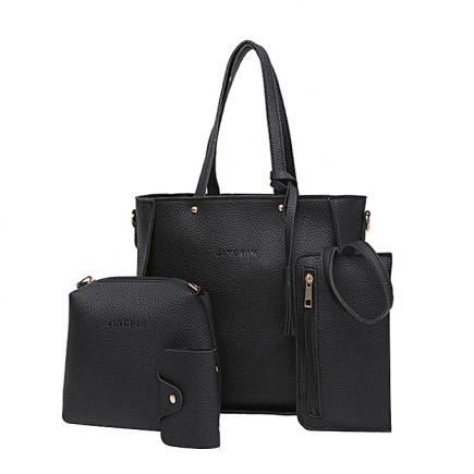 Hiamok_ Four Set Handbag Shoulder Bags Four Pieces Tote Bag Crossbody Wallet Bags BK