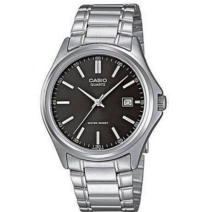 Gents Black Dial Date Watch MTP-1183A-1ADF - Silver