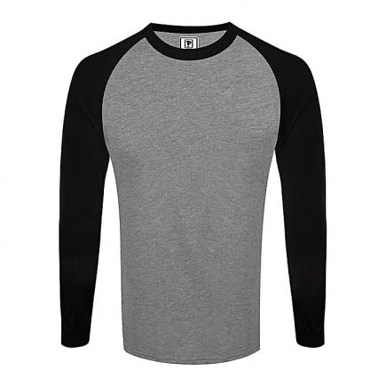 Raglan Longsleeve T-shirt - Grey/Black