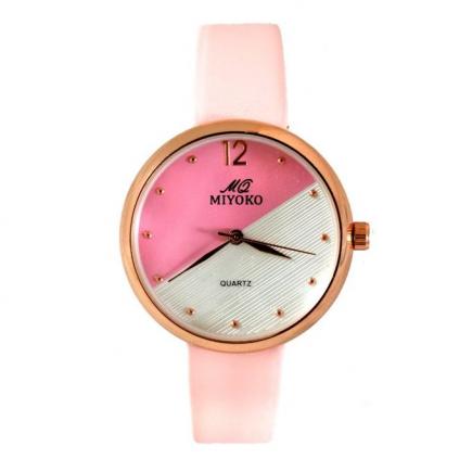 MQ-550WRP Leather Watch - Pink/White