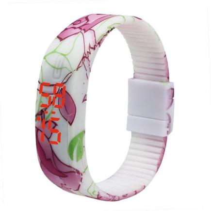 Simple Thin Women Girls Sports Silicone Digital LED Bracelet Wrist Watch