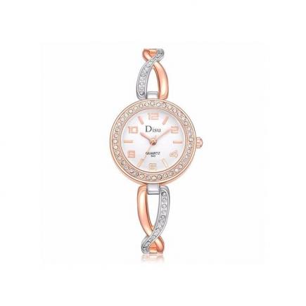 Rose Gold Plated Women's Elegant Rhinestone Bracelet Fashion Watches